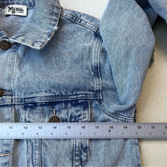 Show Me Your MuMu Light Blue Denim Jacket Women’s Size XS - Picture 6 of 9